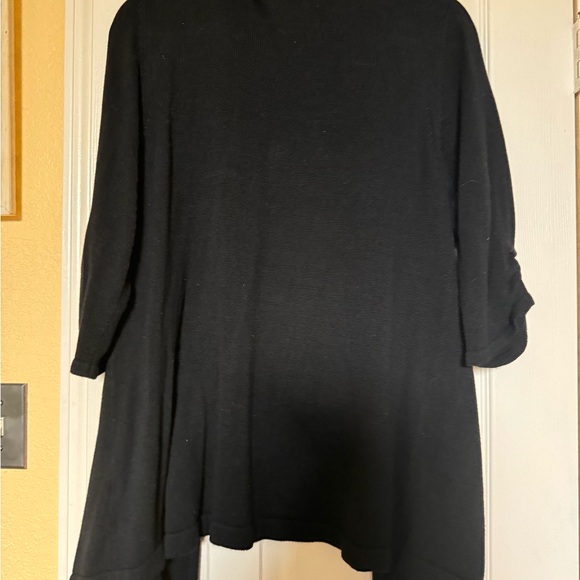 Apt9 Black Cardigan Large 3/4 ruched sleeves No tags - Picture 2 of 3